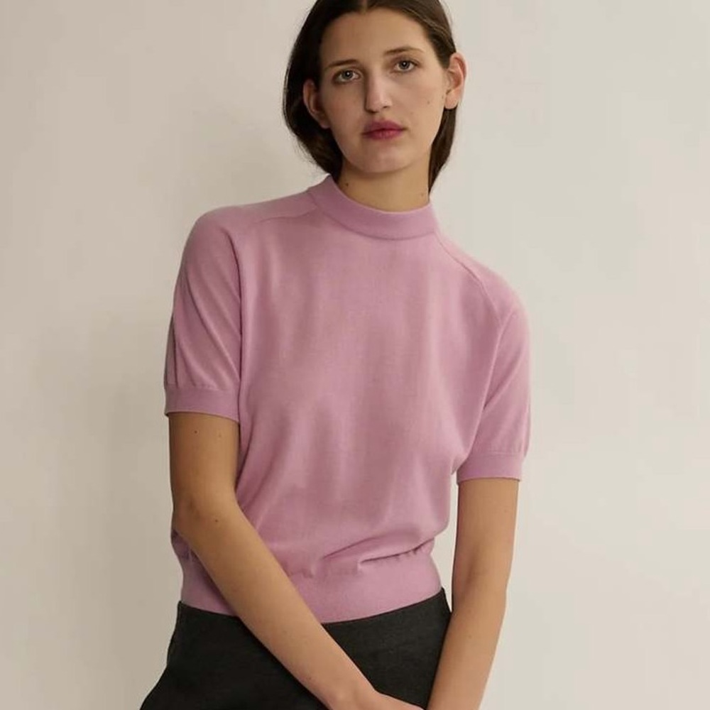NEW! DEMYLEE New York Pink Rose Merino Wool Irelia Top